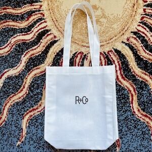 NWOT ✨ R+Co Logo Tote Bag – White Lightweight Poly Reusable